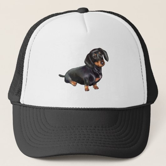 Dachshund (A) - Zwart en Tan Trucker Pet (Voorkant)