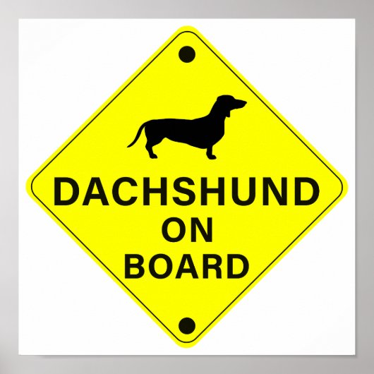 Dachshund aan boord Grappige Hond Bumper Poster (Voorkant)