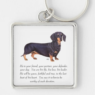 Dachshund Aandenken - man Sleutelhanger