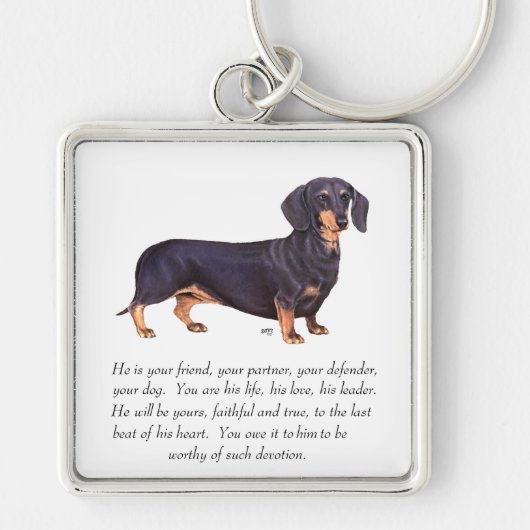 Dachshund Aandenken - man Sleutelhanger (Voorkant)