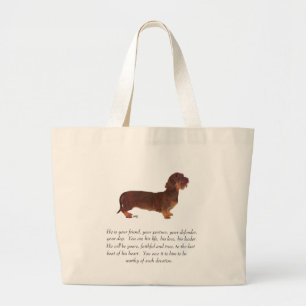 Dachshund Aandenken - Mannelijk Grote Tote Bag