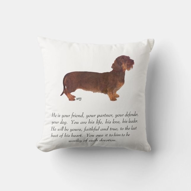 Dachshund Aandenken - Mannelijk Kussen (Voorkant)