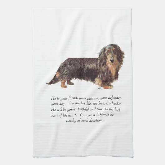 Dachshund Aandenken - Mannelijk Theedoek (Verticaal)