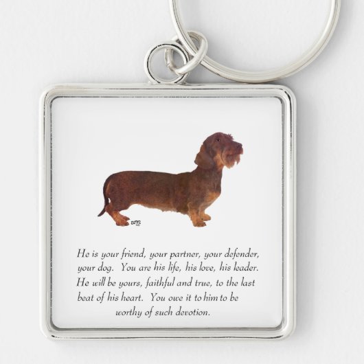 Dachshund Aandenken - Reu Sleutelhanger (Voorkant)