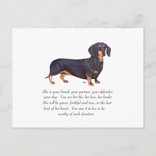 Dachshund Aandenken - Vrouwelijk Briefkaart (Voorkant)