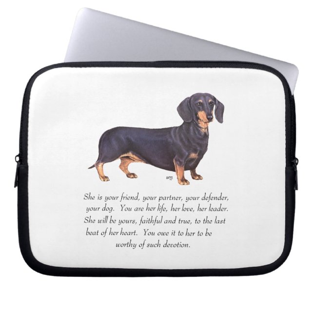 Dachshund Aandenken - Vrouwelijk Laptop Sleeve (Voorkant)
