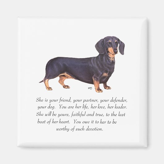 Dachshund Aandenken - Vrouwelijk Magneet (Voorkant)