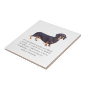 Dachshund Aandenken - Vrouwelijk Tegeltje (Zijkant)