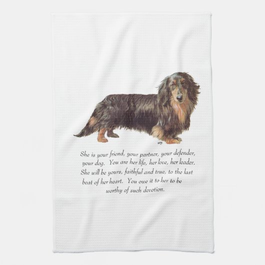 Dachshund Aandenken - Vrouwelijk Theedoek (Verticaal)
