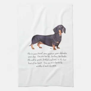 Dachshund Aandenken - Vrouwelijk Theedoek