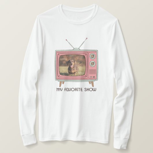Dachshund aangepaste foto - Retro TV T-shirt (Design voorkant)