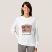 Dachshund aangepaste foto - Retro TV T-shirt (Voorkant volledig)