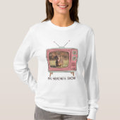 Dachshund aangepaste foto - Retro TV T-shirt (Voorkant)