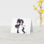 Dachshund Aanmoediging Kaart (Gele Bloem)