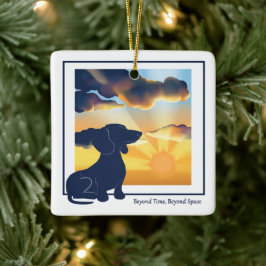 Dachshund aardewerk kerstbal - Dachshund Keramisch Ornament