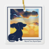 Dachshund aardewerk kerstbal - Dachshund Keramisch Ornament (Voorkant)