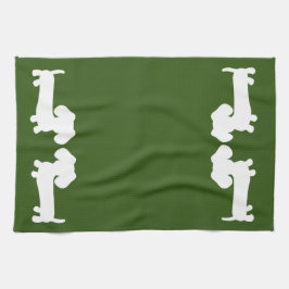 Dachshund Aardse Groene Schotel Handdoek Wiener Ho
