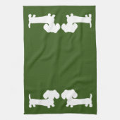 Dachshund Aardse Groene Schotel Handdoek Wiener Ho (Verticaal)
