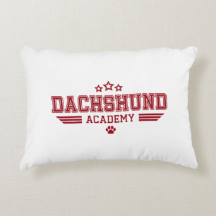 DACHSHUND ACADEMY STERS RD/WIT ACCENT KUSSEN
