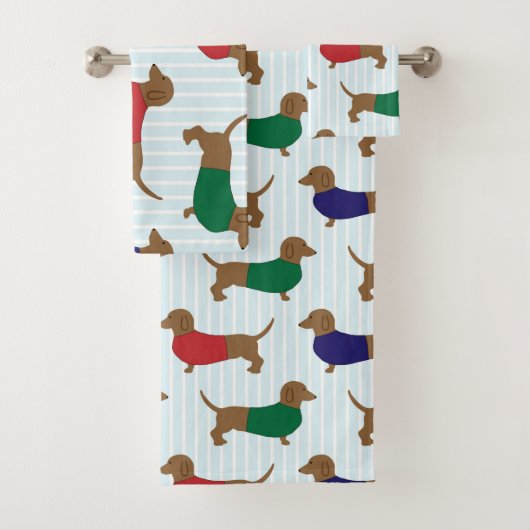 dachshund-achtergrond bad handdoek (Insitu)