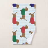 dachshund-achtergrond bad handdoek (Handdoek)
