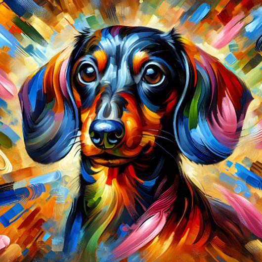 Dachshund Acryl Print | Kleurrijk | Levendig Legpuzzel