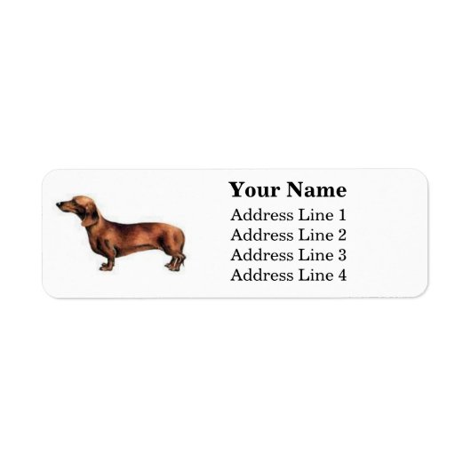 Dachshund Adresetiketten Etiket (Voorkant)