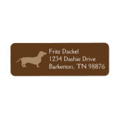 Dachshund Adreslabels | Chocolade en Tan Etiket (Voorkant)