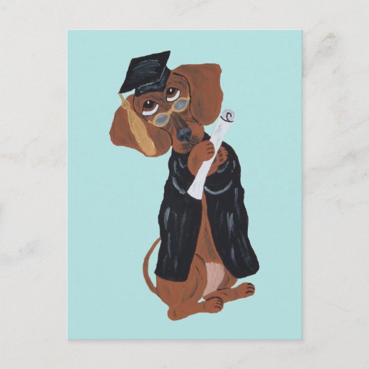 Dachshund Afgestudeerde Briefkaart (Voorkant)