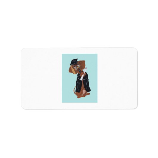 Dachshund Afgestudeerde Etiket (Voorkant)