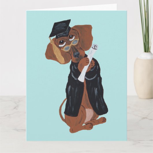 Dachshund Afgestudeerde Kaart (Voorkant)