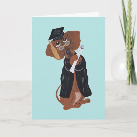 Dachshund Afgestudeerde Kaart (Voorkant)