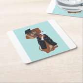 Dachshund Afgestudeerde Kartonnen Onderzetters (Schuin)
