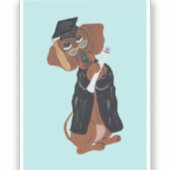 Dachshund Afgestudeerde Sticker (Voorkant)