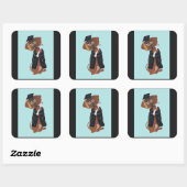 Dachshund Afgestudeerde Vierkante Sticker (Vel)