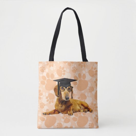 Dachshund Afstuderen Canvas tas (Voorkant)