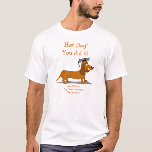 Dachshund Afstuderen Shirt Sjabloon (Voorkant)