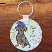 Dachshund Afstuderen Sleutelhanger (Voorkant)