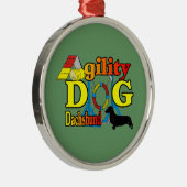 Dachshund_Agility Metalen Ornament (Rechts)