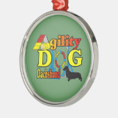 Dachshund_Agility Metalen Ornament (Links)