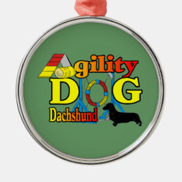 Dachshund_Agility Metalen Ornament