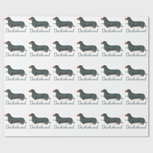 Dachshund All Over Print Wrapping Paper Cadeaupapier (Vlak)