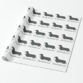 Dachshund All Over Print Wrapping Paper Cadeaupapier (Uitgerold)