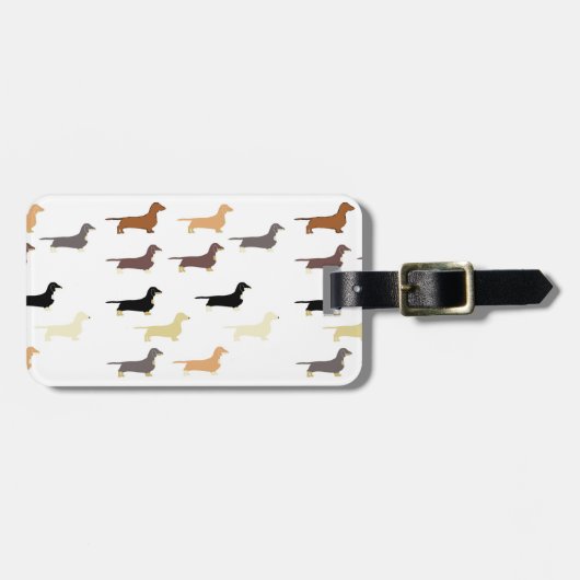 dachshund alle kleuren silos bagagelabel (Voorkant horizontaal)