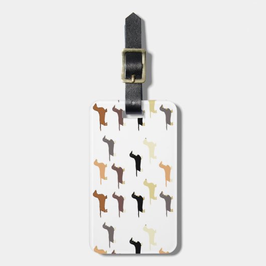 dachshund alle kleuren silos bagagelabel (Voorkant verticaal)