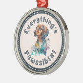 Dachshund Alles is mogelijk Metalen Ornament (Links)