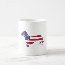 Dachshund "American Flag" Koffiemok