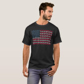 Dachshund American Flag SaUSS 4e juli Dog T-shirt (Voorkant volledig)