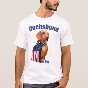 Dachshund American Flag T-shirt