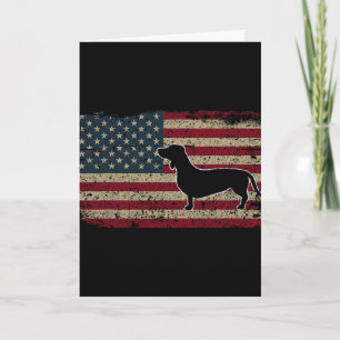 Dachshund Amerika Vlag Patriottische Weiner Dog Ca Kaart